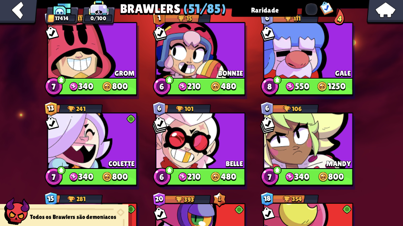 BRAWL STAR (+50 BRAWLS + 38 SKINS) /CONTA CLASH OF CLANS ( SEMI-FULL CV - 11)