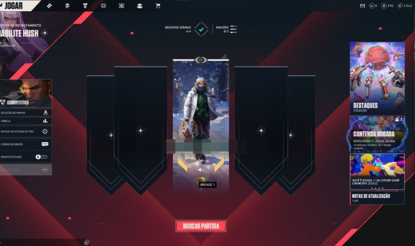 Conta Valorant | Lvl 47 | | 1 Vandal de passe | uma faca de passe