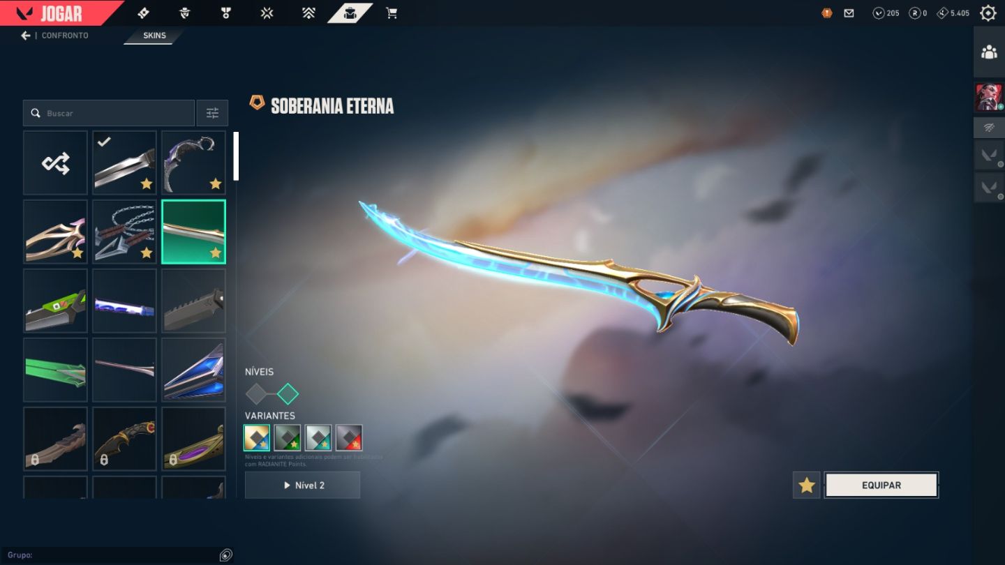 CONTA DE VALORANT COM MUITAS SKINS DE FACA + VANDAL + SHERIFF