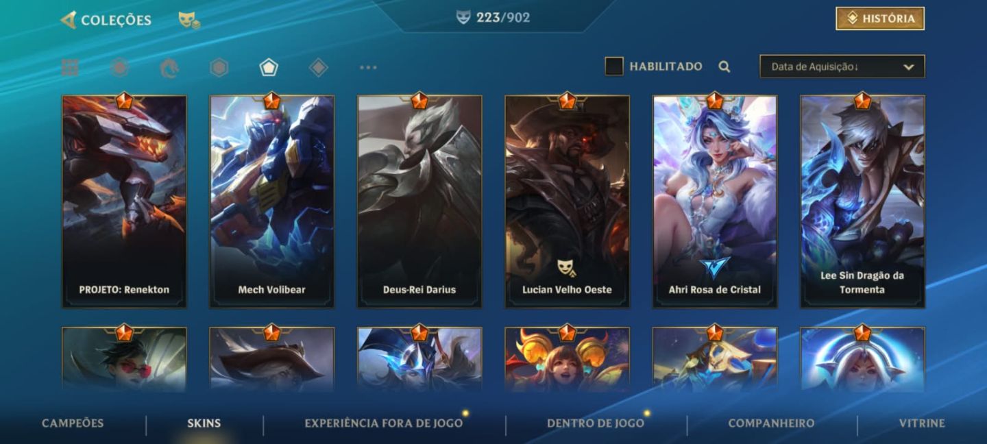 Conta à venda R$550 | 223 skins | Challenger | Passe ativo