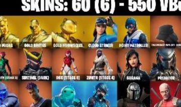 CONTA FORTNITE com Master Chief|Gold Midas|Gold Brutus|Gold Meowscles e 60 SKINS