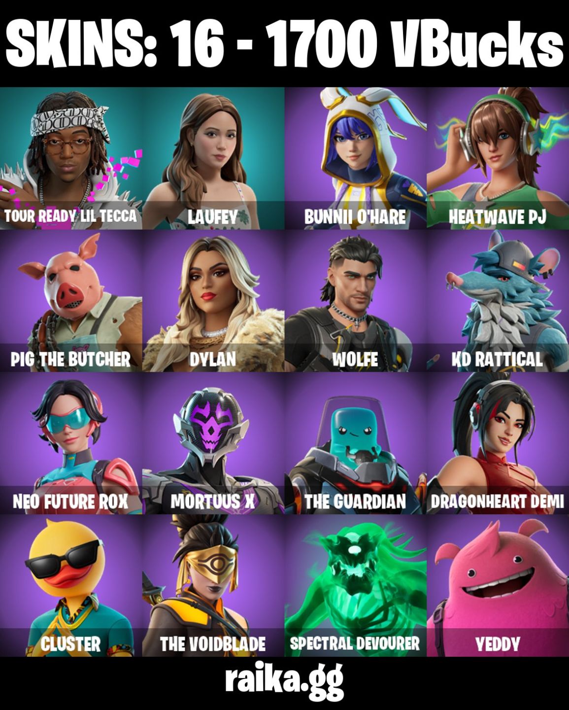 Conta fortnite 17 skins+1700 vbucks