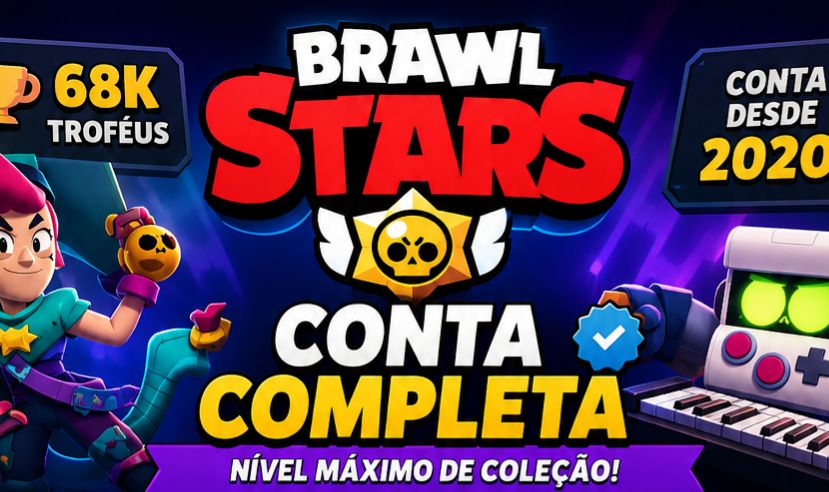 CONTA BRAWL STARS 68K TROFÉUS | 104 BRAWLERS SKINS EXCLUSIVAS | SKINS DE PASSE