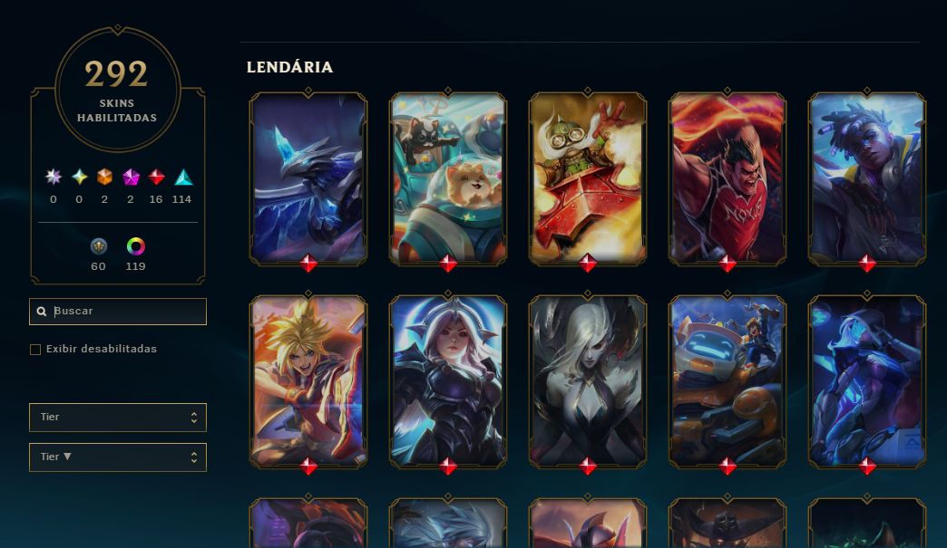 CONTA - CORKI OVNI + KAYLE JUÍZA + VITORIOSAS | 292 SKINS | TODOS OS CAMPEÕES