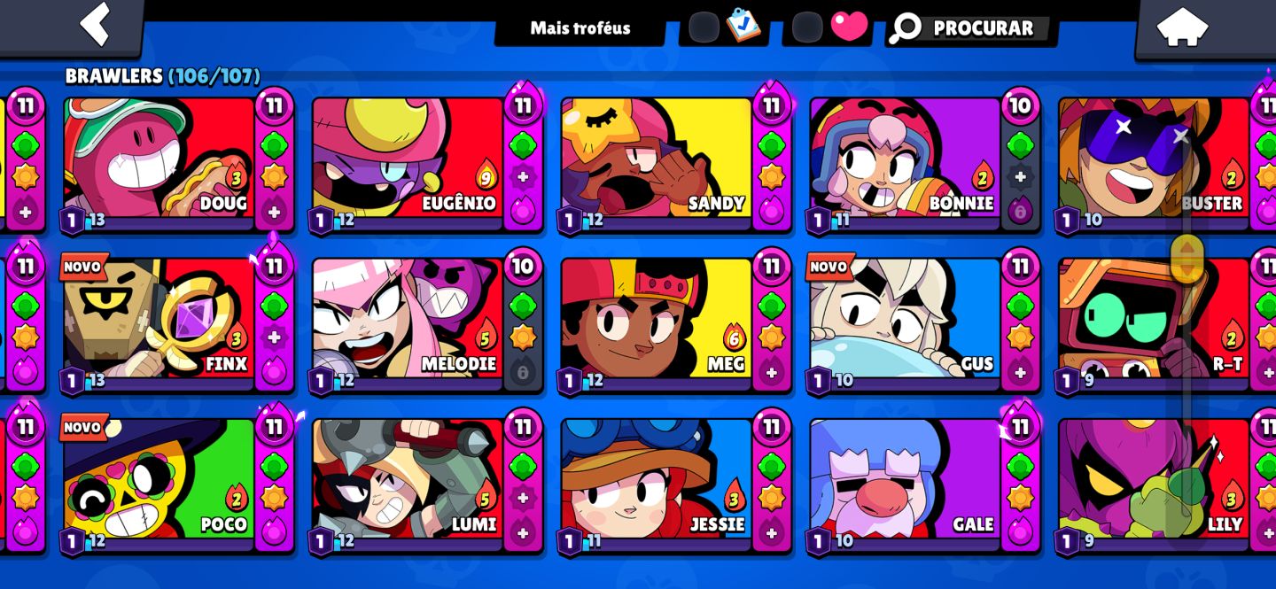 Conta antiga brawl stars| Skins raras| 93Ktroféus | 12 brawl pas plus| 106 brwl