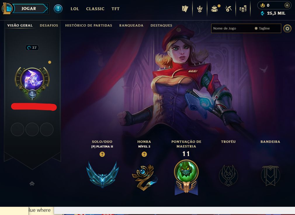 [Entrega Automática] Conta Lol Platina, 25K Ea, 44 Skins, Upada na Mão, Lvl 37