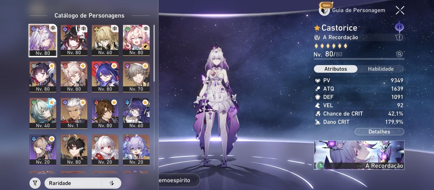 Conta de Honkai com vários T5