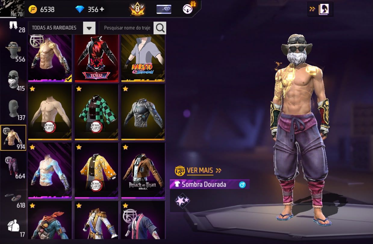 Conta Free Fire com Primeiro Passe, 900+ Peitorais Prime 8, Tropa de Exploração