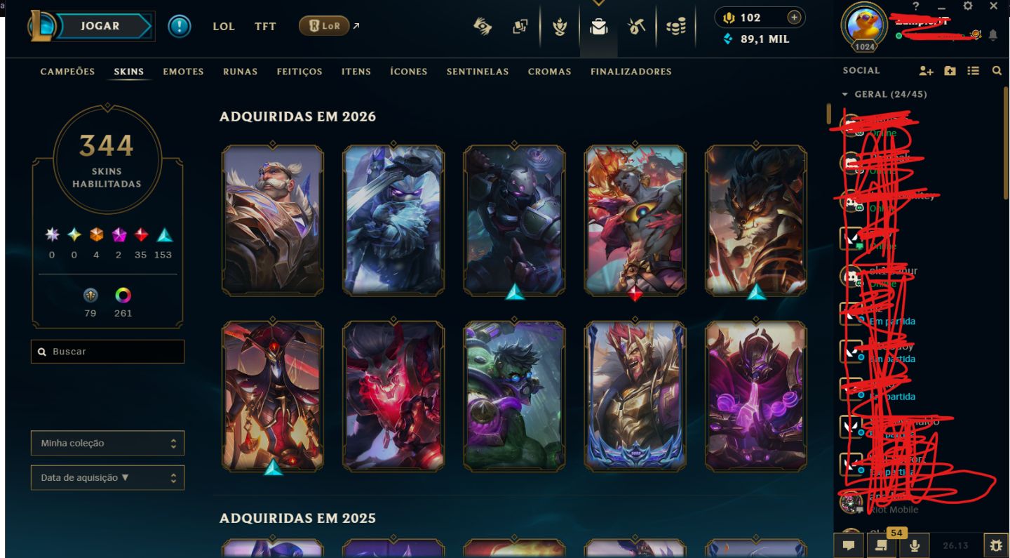 Conta riot ( valorant + LOL) mais de 10K em skins do lol e valorant(skins raras)