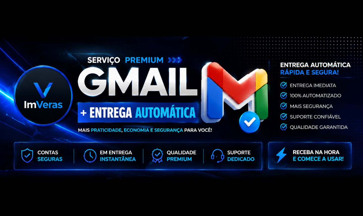 CONTAS GMAIL + ENTREGA AUTOMÁTICA