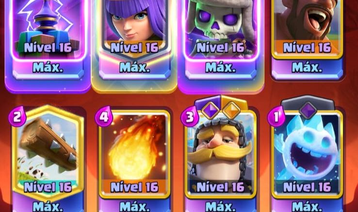 Conta de Clash Royale bem upada, várias cartas level alto