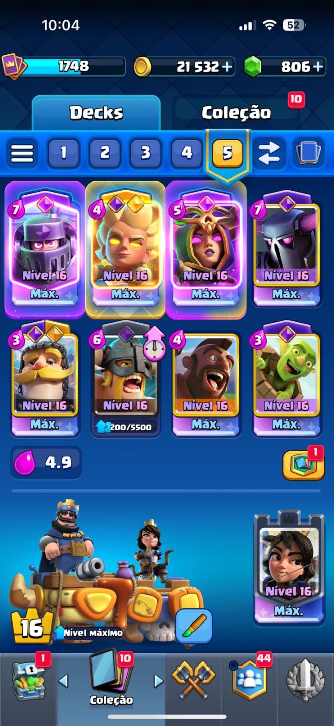 CONTA CLASH ROYALE UPADA . GEMADA