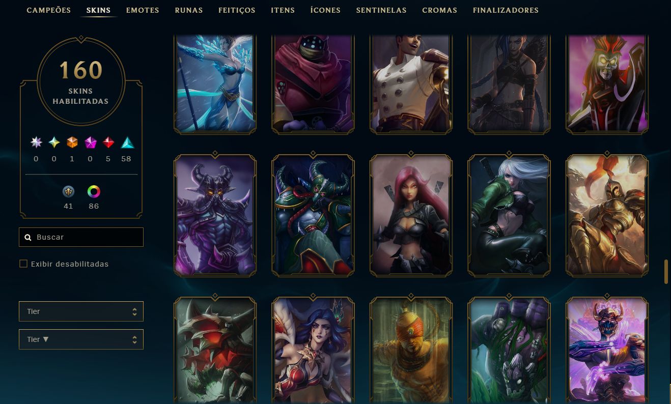 CONTA LOL MESTRE 400PDL+ / LV 302 / 160 SKINS / FULL ACESSO DADOS / TODOS CHAMPS