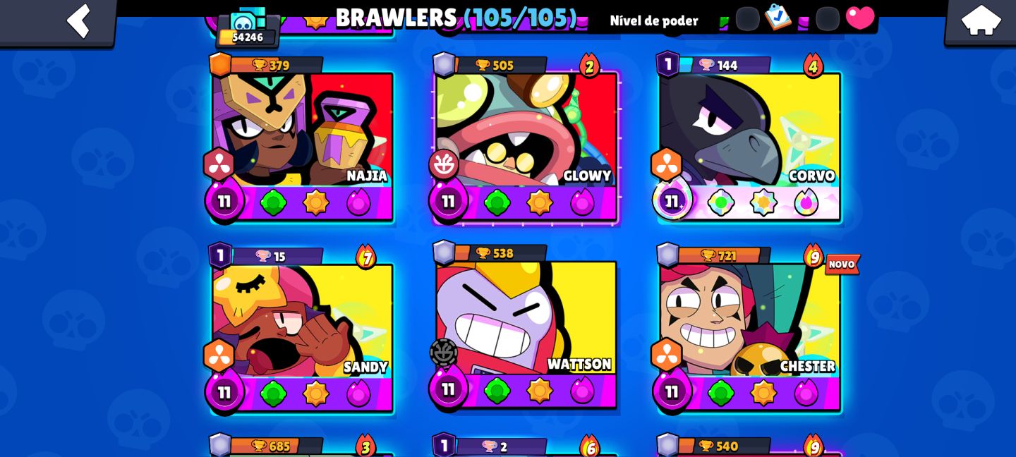 Conta brawl stars super rara, Full Gold,skins e Brawlers upados