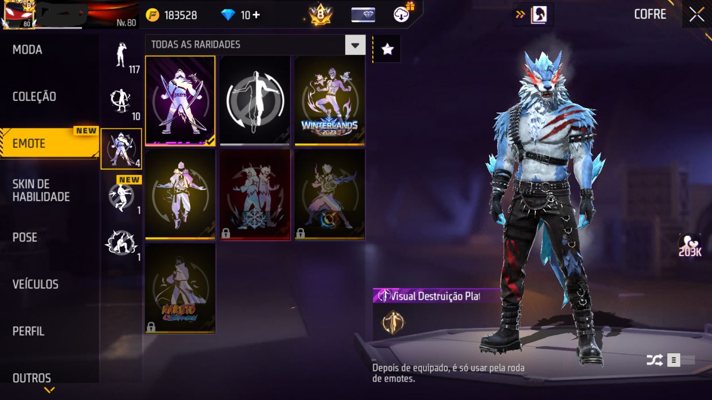 Conta de free fire prime 8, 380 k de diamantes gastos!