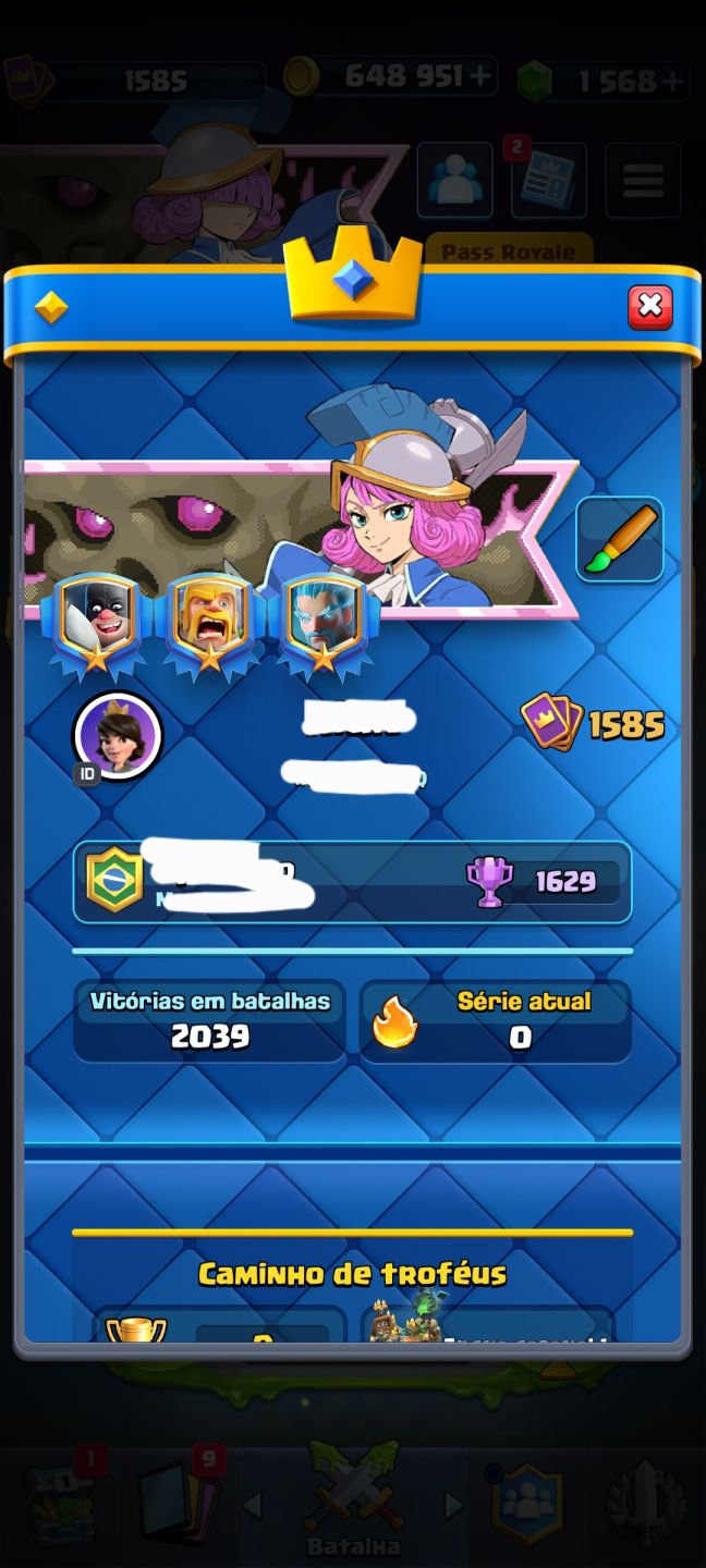 Conta de clash royale com mais 13500 de trofeus