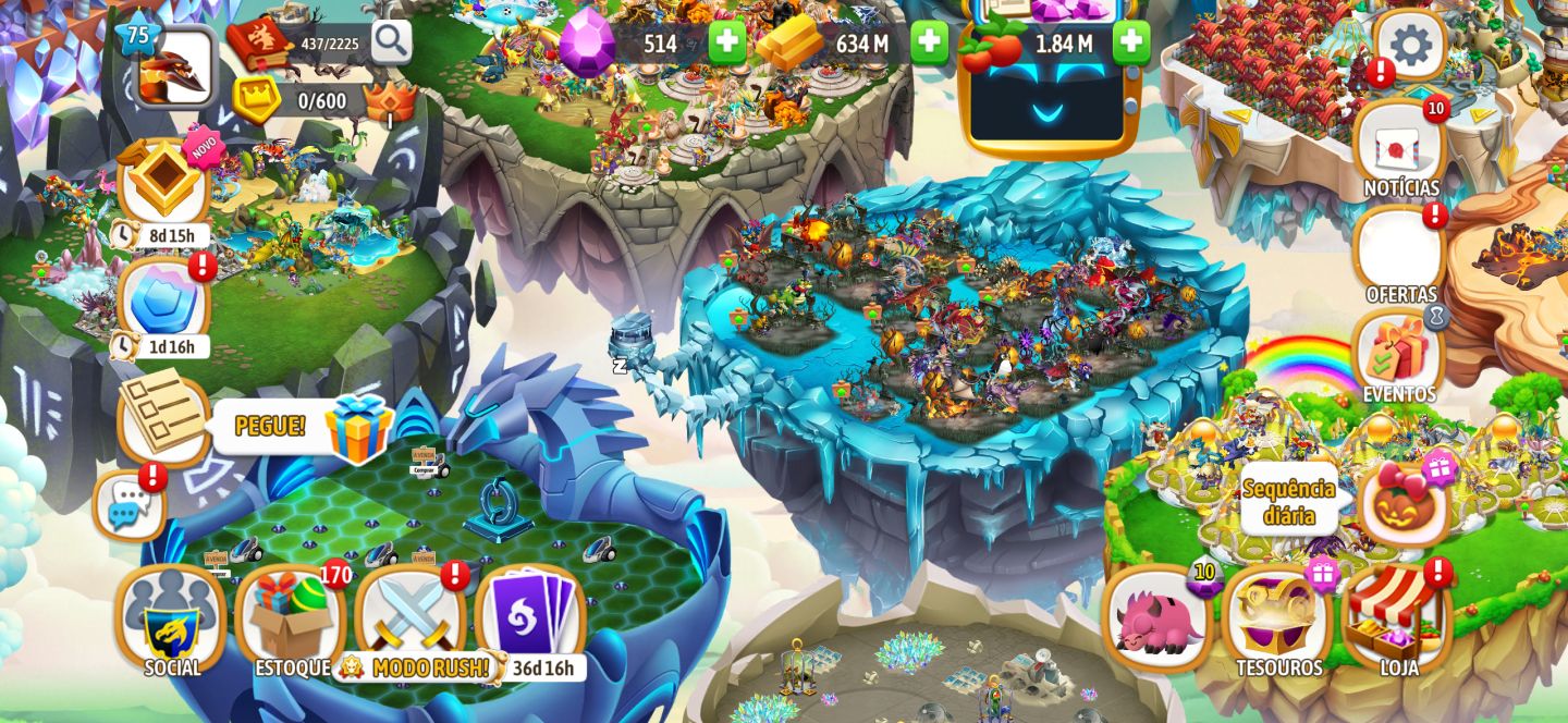 Conta de Dragon City Antiga Nivel 75