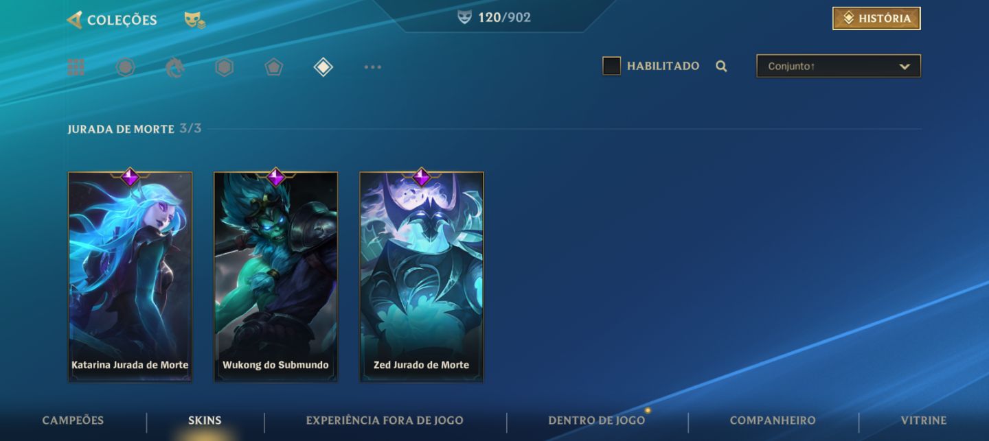Conta Wild Rift | 4X Challenger | 120 Skins | 2 Cromas Míticos