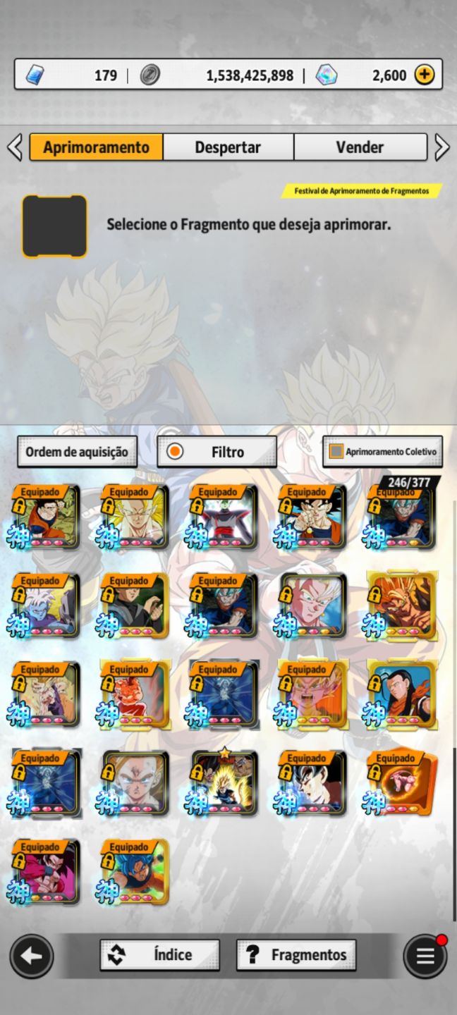 Conta de DB Legend com vários Ultras,LF,LR e equipamentos Godlys... Nível 320!!!