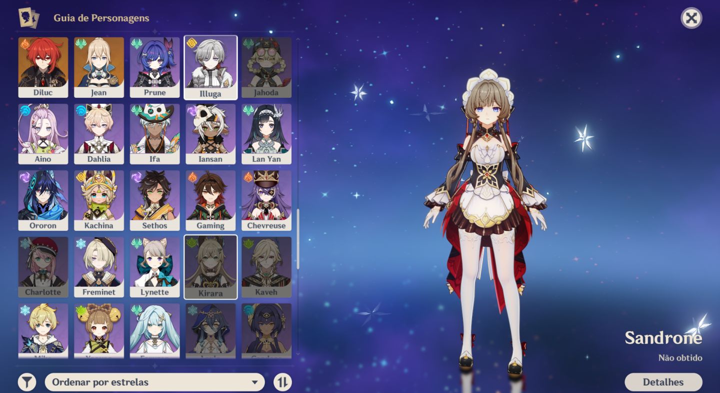 Conta de genshin com 6 personagens limitados e 2 armas limitadas