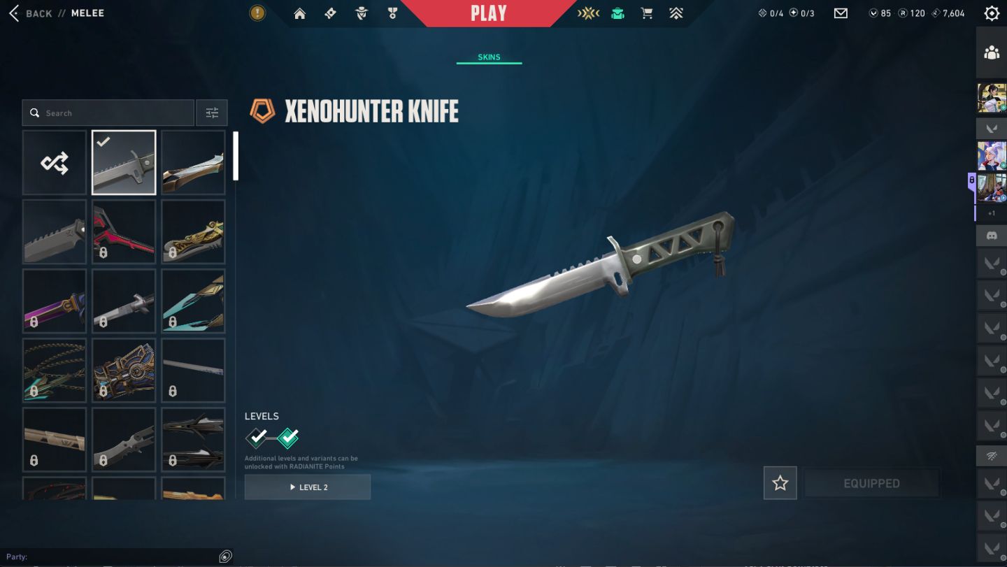 Conta de valorant elo dima1 -4 skins de vandal -1 skin de phantom -1skin de faca
