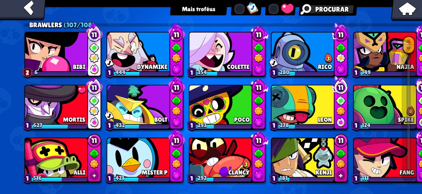 Conta de Brawl com Skin Mais Rara do Game (Shelly Estelar)