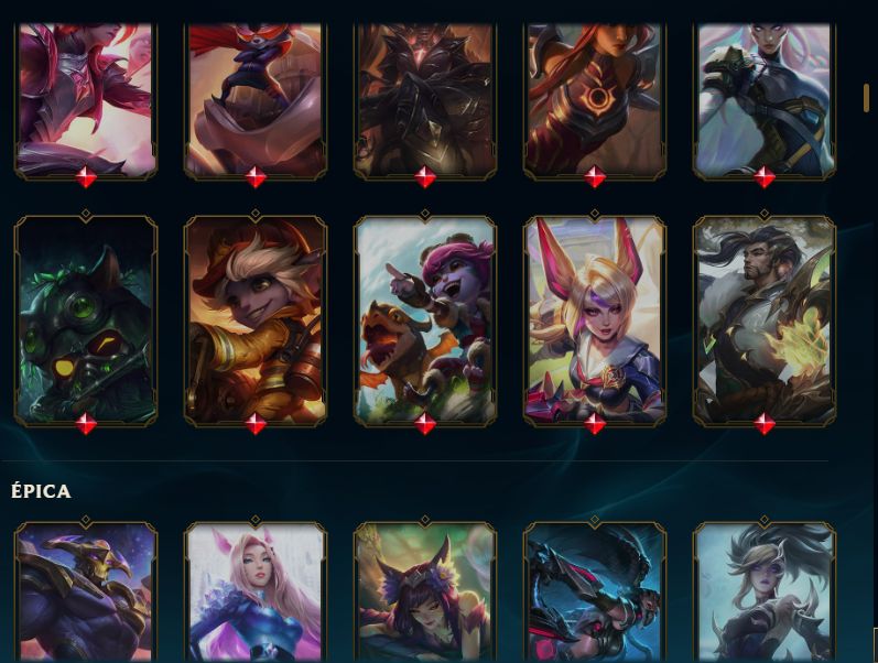 Conta no lol, diamante lvl 862 com 572 skins sendo 4 ultimate com todos champs