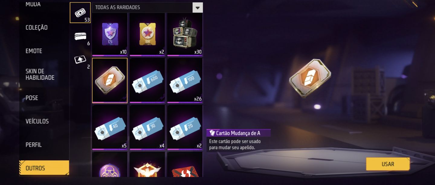 CONTA COM SOMBRA ROXA, BARBINHA, EVOLUTIVA + MELHORES ATT DO JOGO TROCA NICK