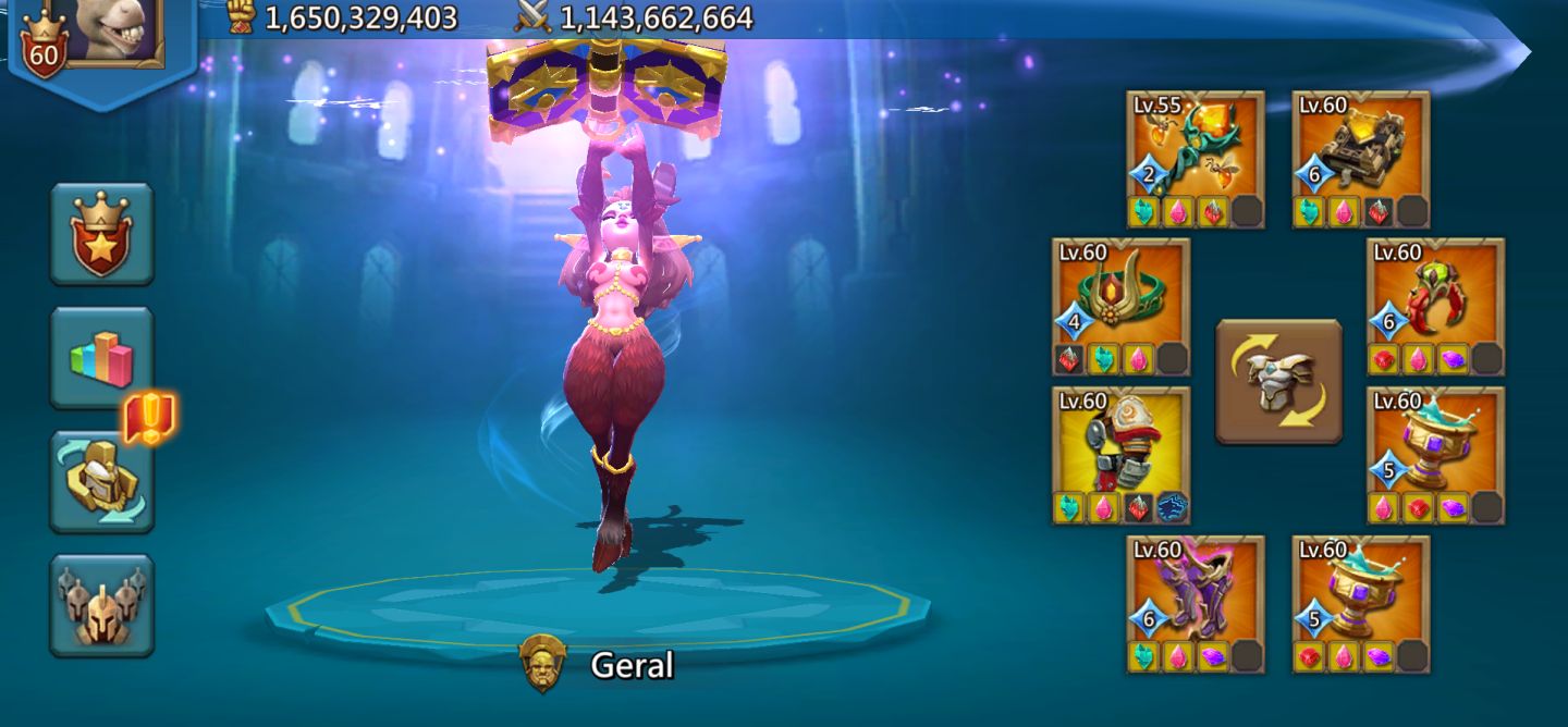 Conta RL 1154% , Mana lv1 , Fam pago, Mix 800% Full mítica com Champ Lendário