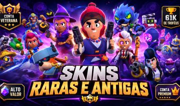 CONTA BRAWL STARS SKINS RARAS | COLT IMPERIAL | LEON LOBISOMEM | SHELLY BRUXA
