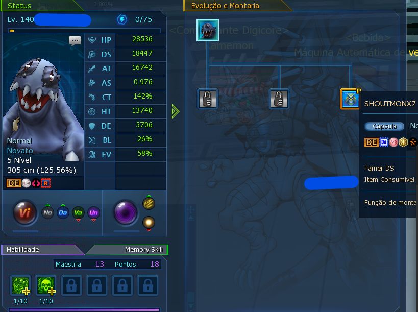 Conta Tamer 157 - OMM, SusaEx, 13 SSS+ - Servidor: Alphamon (LADMO)