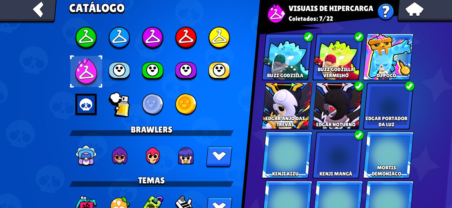Conta Brawl Stars 60k troféus com 367 skins e com algumas skins raras