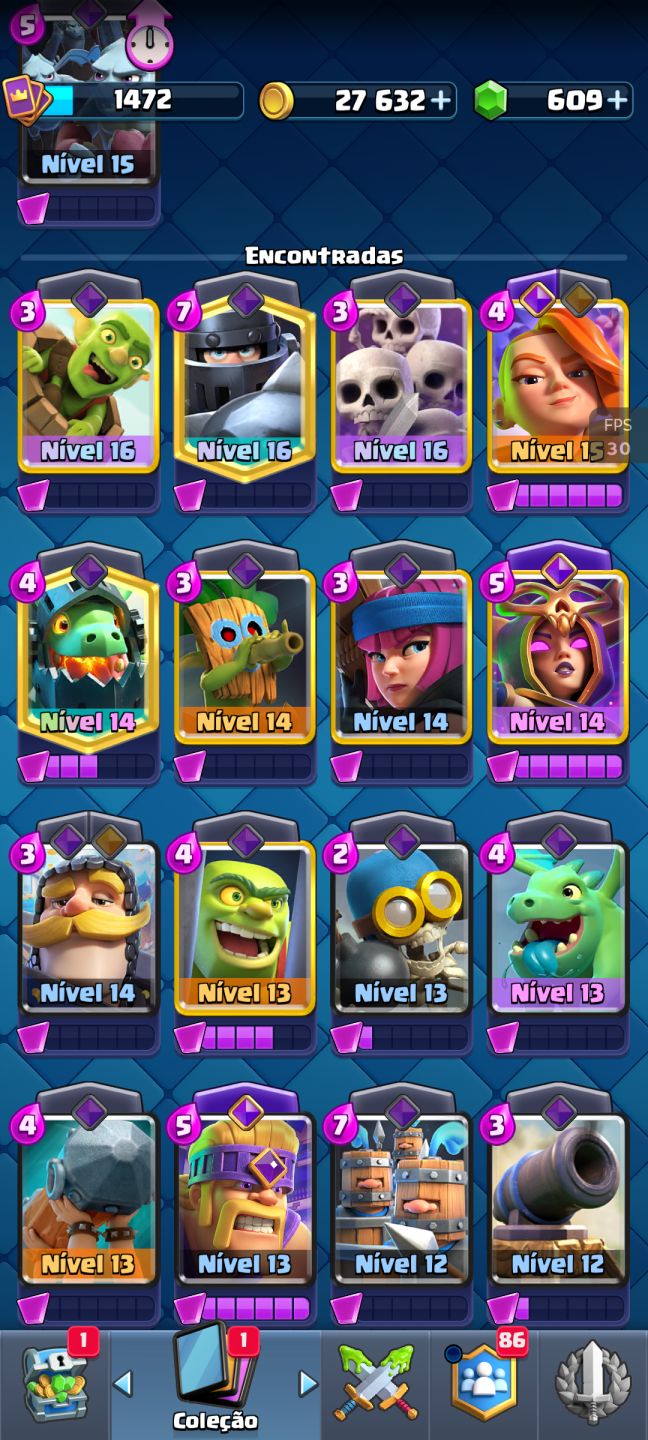 CONTA DE CLASSE ROYALE COM 11K DE TROFÉU