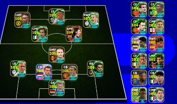 Conta de efootball com Messi Blitz curler, Pelé, Maldini, Bale Blitz e etc