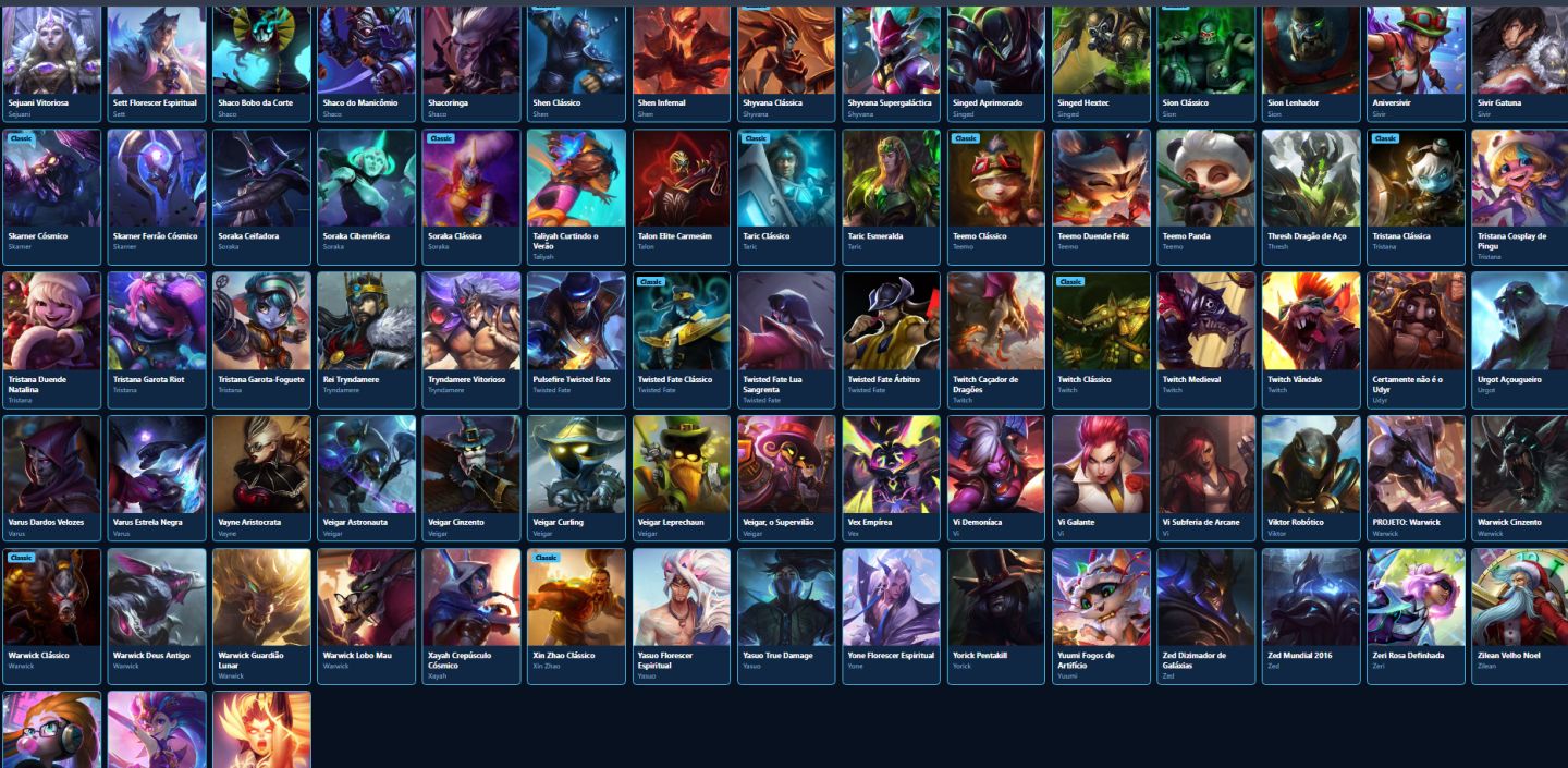 LEAGUE OF LEGENDS 239 SKINS NIVEL 716 TODOS CAMPEOES UNRANKED