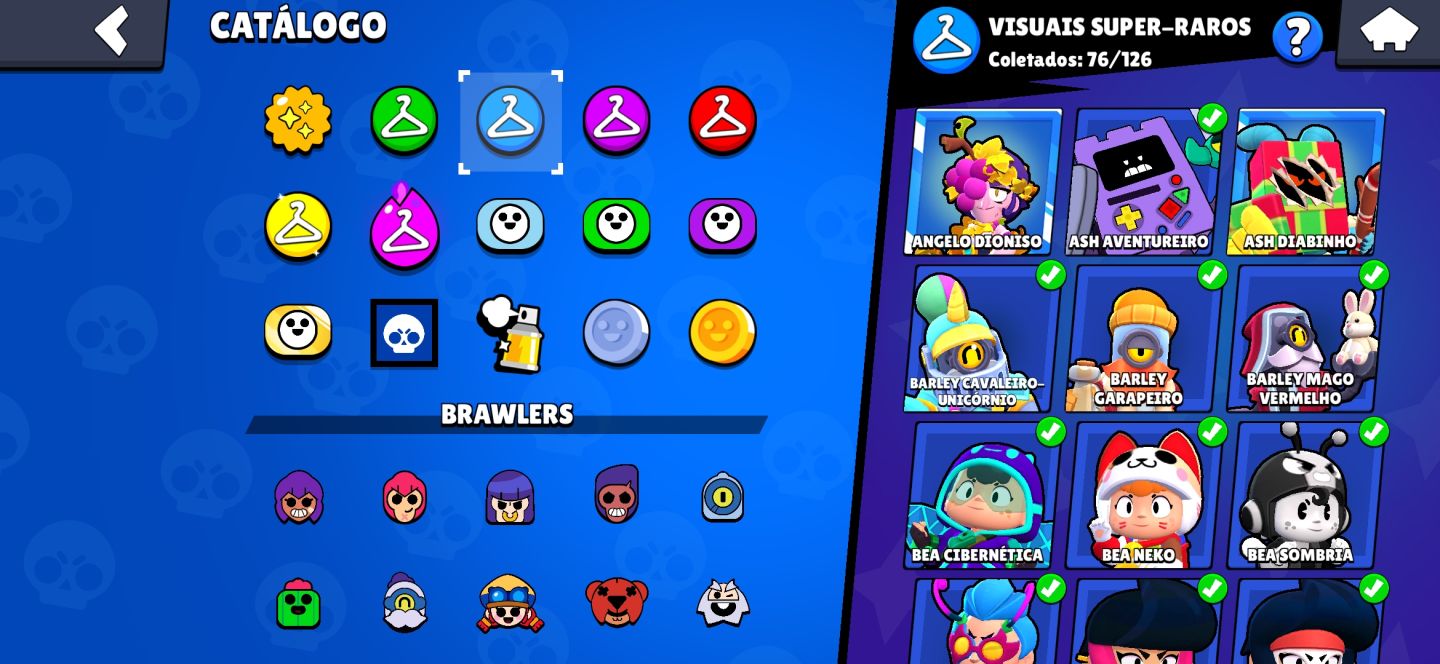 Brawl stars conta com melhores skins boa pra se iniciar
