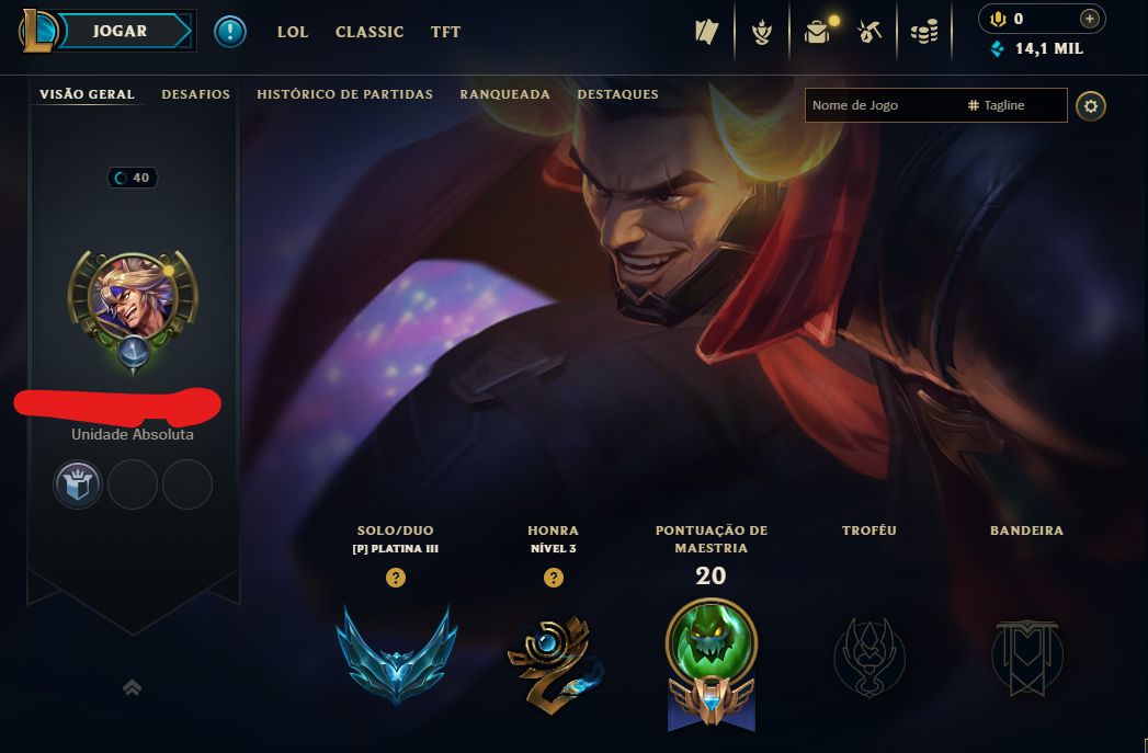 [Entrega Automática] Conta Lol Platina, 44 Skins, 14K Ea, Upada na Mão, Lvl 40