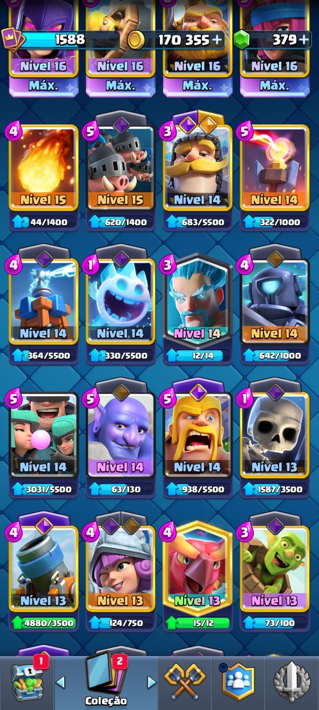 CONTA CLASH ROYALE 12.1K+ TROFÉUS | TORRE LVL 15 | CARTAS LVL 16 | FULL ACESSO