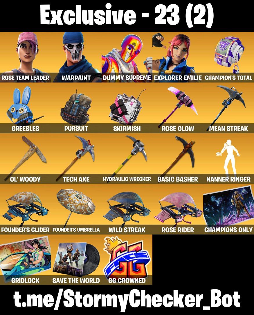CONTA FORTNITE DUMMY SUPREME, AURA, COLOR RUSH 120 SKINS
