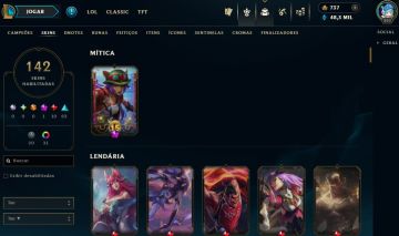 Full Acesso - 142 Skins - 150 Campeões - Level 293 - 48 Mil Essencia Azul