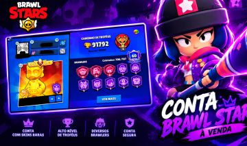 Conta Brawl Stars 90k Troféus | +74 Hipercargas | Mestre | Bibi Heroica
