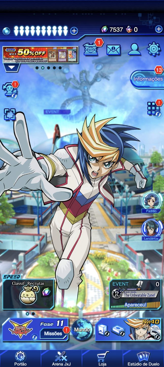 Conta Yu-Gi-Oh Duel Links| 7K+ Gemas|Decks Montados Speedroid, Dragão Branco etc