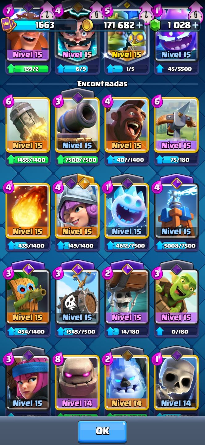 CONTA CLASH ROYALE COM TODAS AS CARTAS - VÁRIAS EVOLUÇÕES! E COM 9 ANOS DE JOGO!
