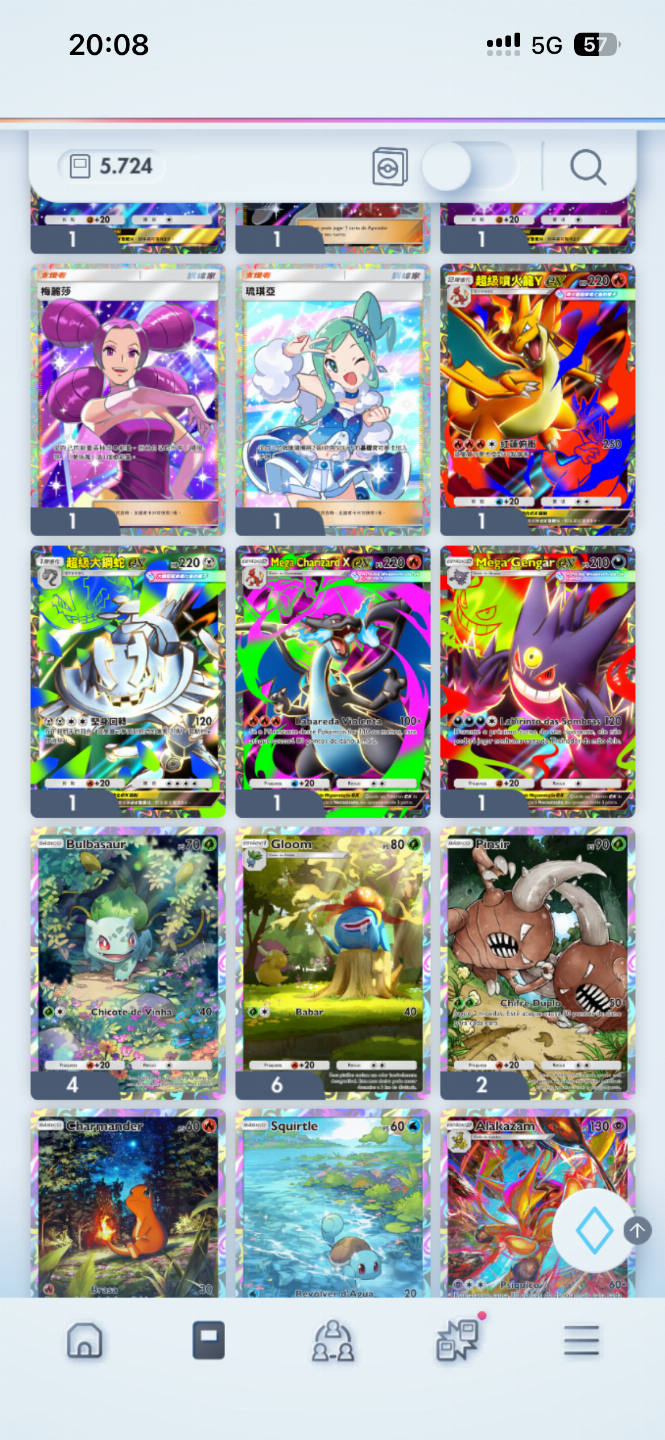 Conta POKÉMON TCG, 5 cartas ouro