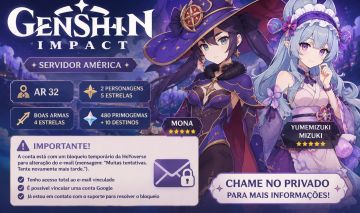 Conta Genshin Impact AR32 América | Mizuki + Mona