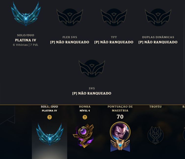 CONTA PLATINA IV FULL ACESSO lvl 59