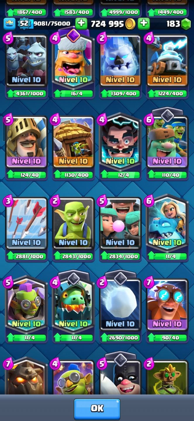 CONTA CLASH ROLAYE +6 ANOS - 11360 TROFEUS - NIVEL 59