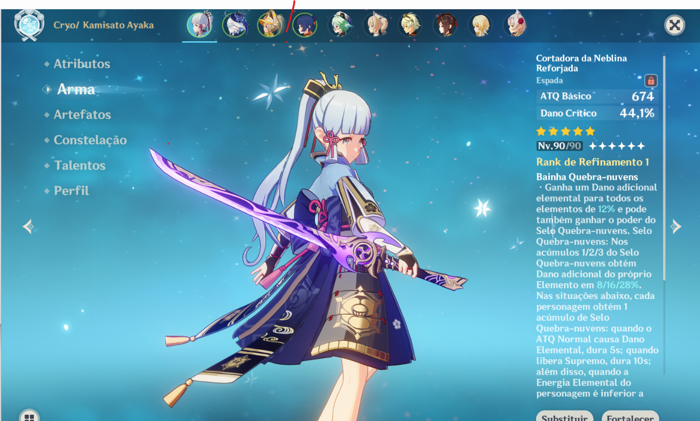 Conta Genshin AR 55 - KAMISATO AYAKA, FURINA, KEQUING, YAE MIKO, DEHYA, NAHIDA