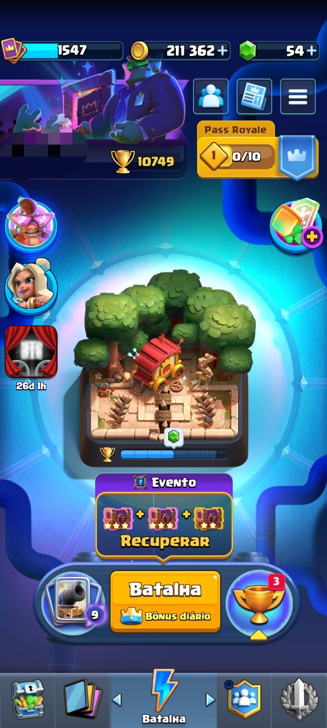 CONTA CLASH ROYALE TOP | 10.950 TROFÉUS MÁX. | GRANDE CAMPEÃO | 3 CARTAS NVL 16