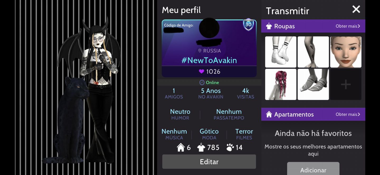 Conta Avakin life de 6 anos com mais de 3k gastos